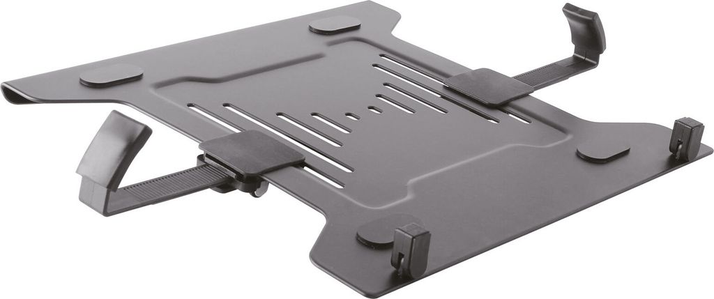 VESA Adapter für Notebook Laptop - Auflagefläche 300x280 mm, bis 4,5 kg belastbar - an VESA 75 100 Tisch Wandhalterung - schwarz Modell: IP27BK