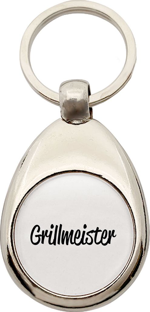 Huuraa Schlüsselanhänger Grillmeister BBQ Metall Schlüsselring Einkaufswagenchip Geschenkidee