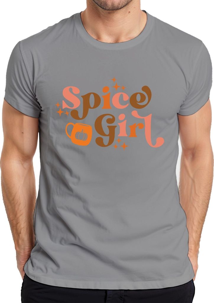 Spice Girl Pumpkin Spice Latte Kürbislatte Herbst Kürbis Retro Herren T-Shirt, Grau, XL