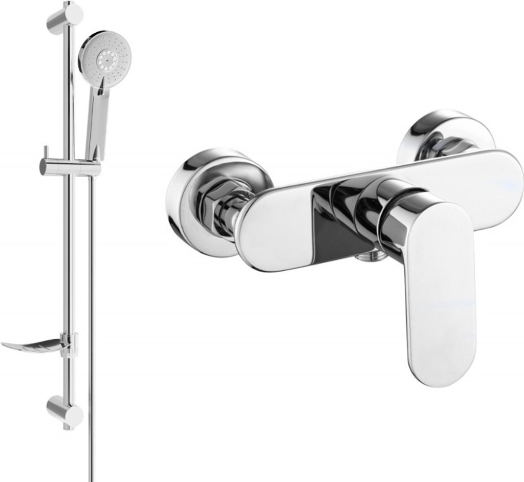Mexen Milo DF40 Mischbatterie für Dusche mit Brausegarnitur, Chrom - 7134R40-00