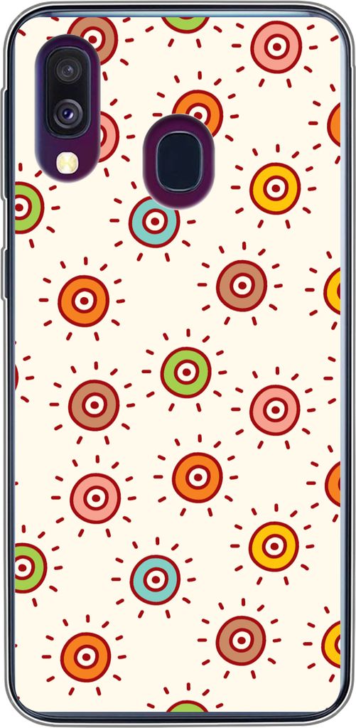 MuchoWow Handyhülle Schutzhülle Hülle für Telefoonhoesje Samsung Galaxy A40 Muster - Sonne - Punkte - Mädchen - Kinder - Kinder Silikon Soft...
