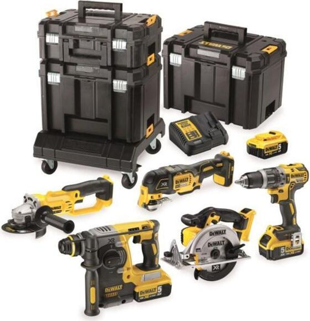 Dewalt 18V 6 - Element Combo Set + 3 X 5.0Ah + 3X Tstak Dck654P3T