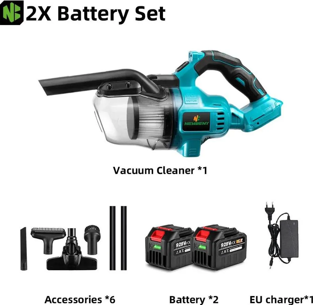 Aspirabriciole Potente 20V per Casa e Briciole - 2 Batterie Incluse