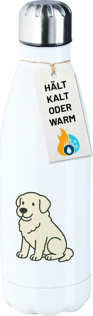 Huuraa Trinkflasche Maremmano Abruzzese Comic Maremmi 500ml White Edelstahl Wasserflasche Trinkflasche Geschenkidee