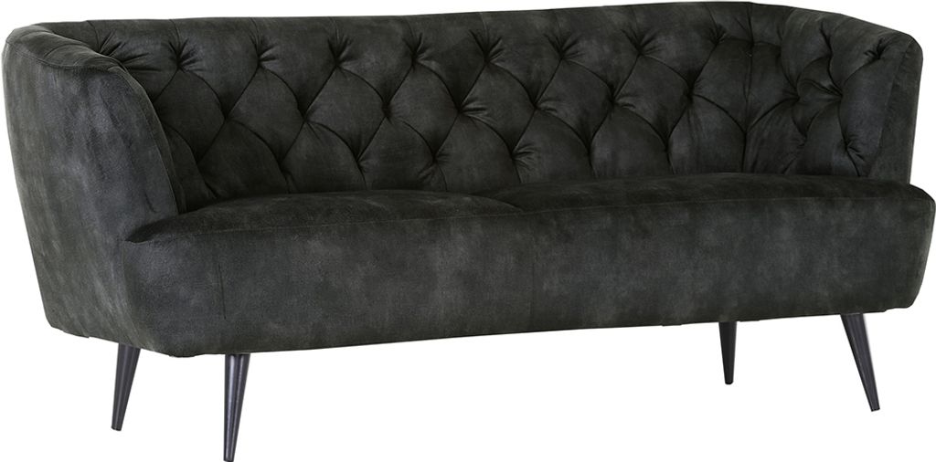 Chesterfield Sofa für Wohn- oder Esszimmer TARRAS-123 in dunkelgrau, B/H/T: ca. 190/83/70 cm