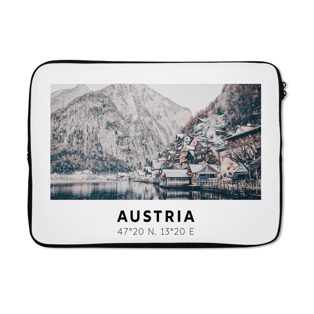 MuchoWow Laptop Hülle 13 Zoll Österreich - Wasser - Berge - Alpen Laptoptasche - Laptophülle - Sleeve - Rundumschutz