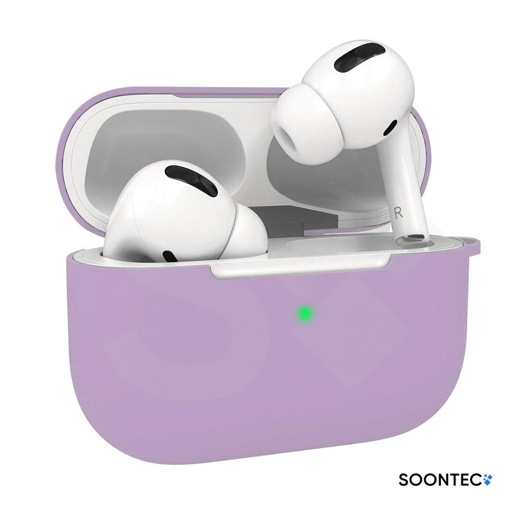 AirPods Pro Hülle Lila SOONTEC Case Silikon Schutzhülle für Apple AirPods Pro