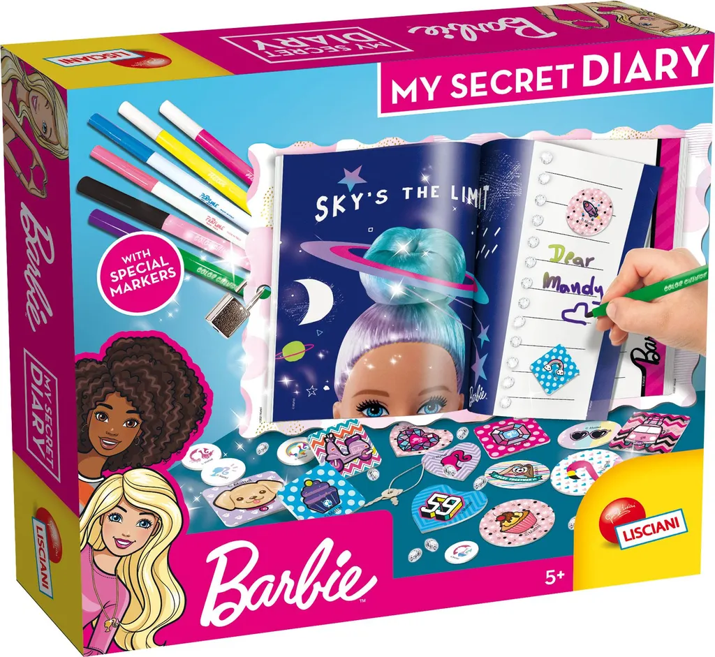 Diario Segreto Barbie Lisciani 86030 con Kit Artistico e Lucchetto