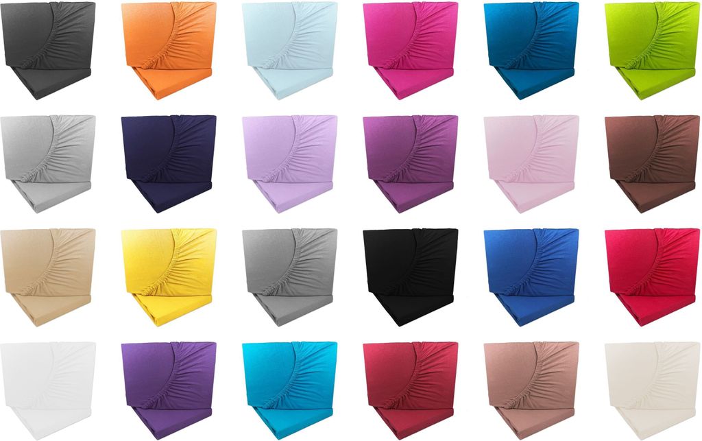 2er Set Jersey Spannbettlaken - Weiß - 120x200 - 130x200 cm - 100% Baumwolle