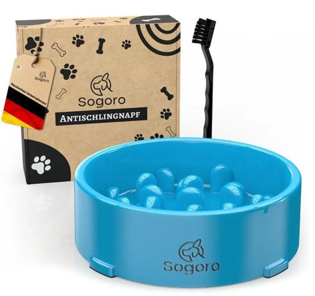Gamelle Anti-glouton Sogoro Antidérapante 700 ml avec Picots de Nettoyage
