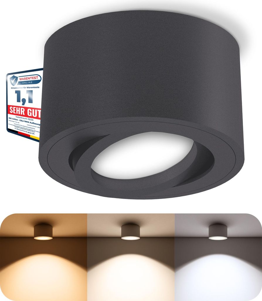 SSC-LUXon CELI-1N LED Deckenspot anthrazit rund - dimmbar & Produktbild 