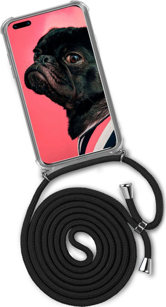 TWIST-Case + TWIST-Cord für Huawei P40, Farbe:Black Diamond (Silber)
