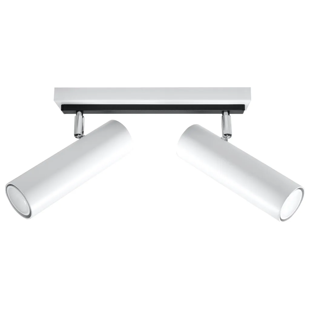 Spot de plafond blanc DIREZIONE 2 en acier 2 spots GU10 orientables