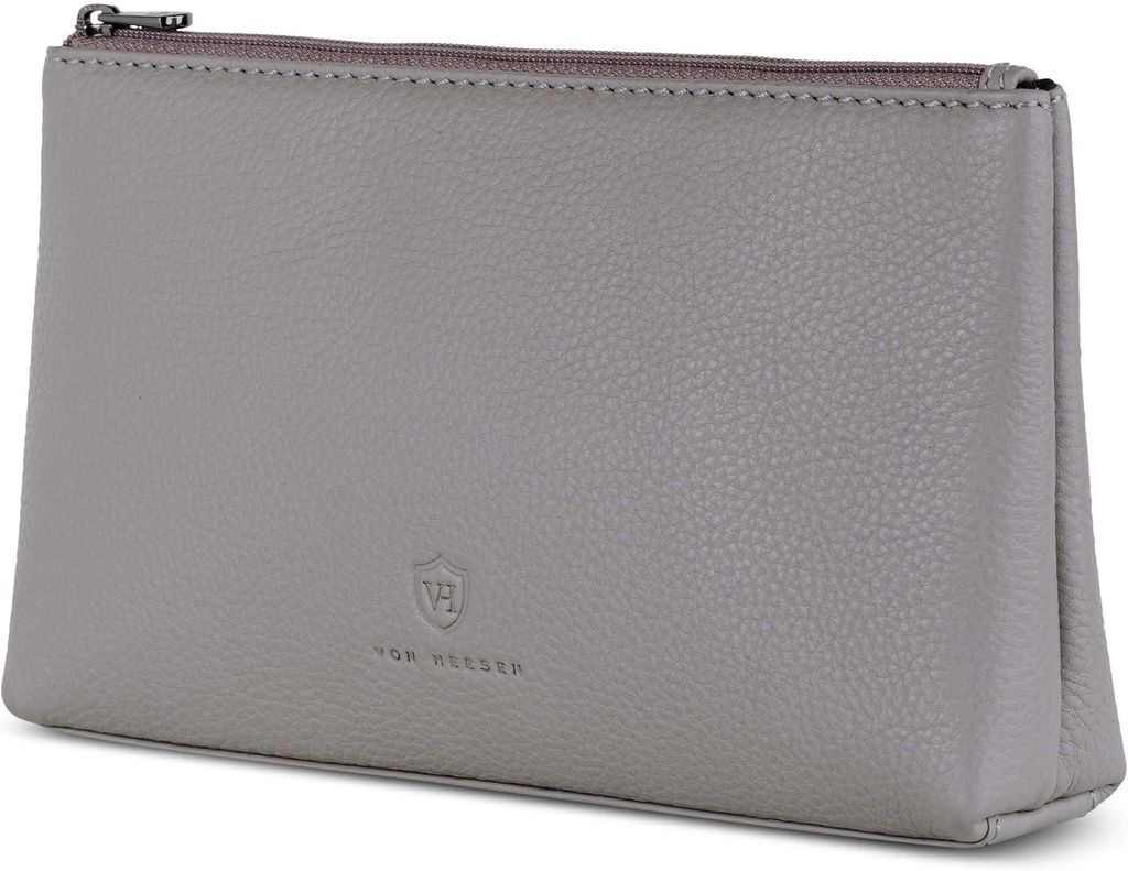 Echtleder Kosmetiktasche für Damen und Herren Kulturbeutel Waschtasche aus Nappaleder Reise Kosmetik Organizer mit Reißverschluss