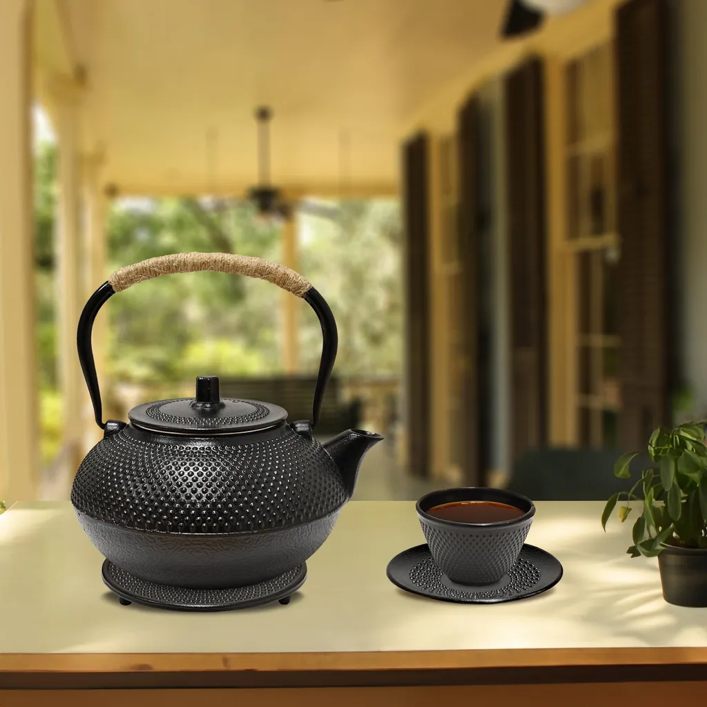 Set da Tè 13 Pezzi in Ghisa Nera | Idea Regalo Prestigiosa in Stile Zen - 15