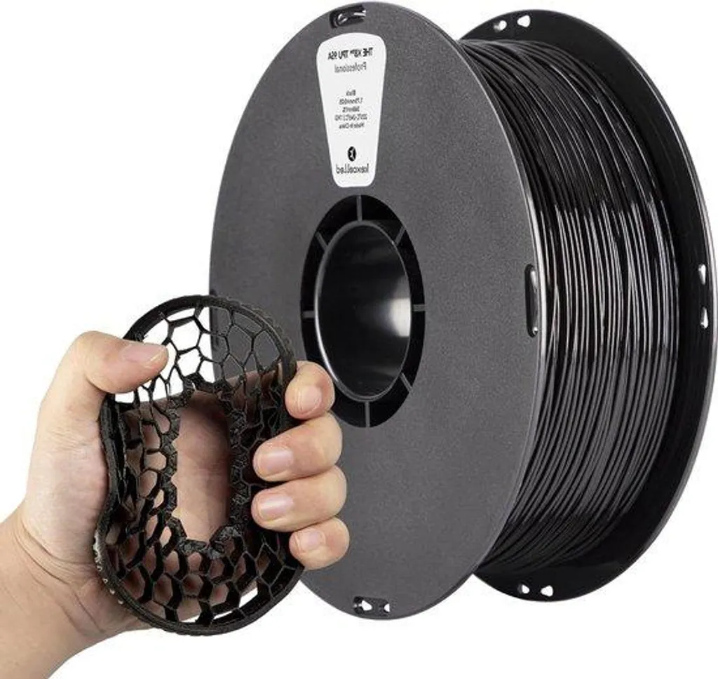 Filament TPU flexible noir 1,75 mm 1kg pour imprimante 3D FDM haute qualité