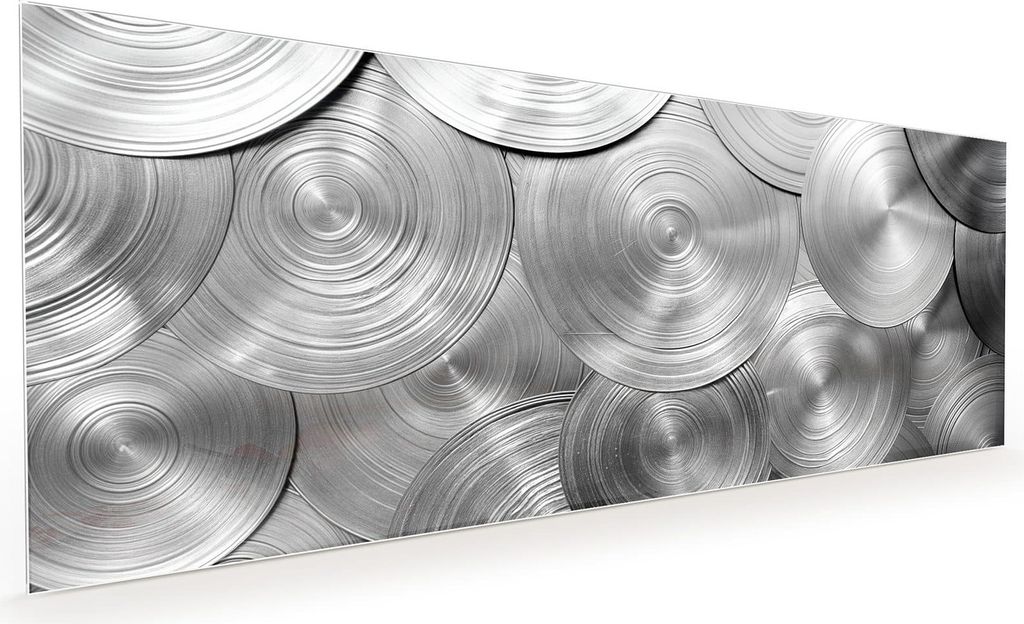 Küchenrückwand Spritzschutz Glas mit Motiv Metallische Scheiben 40 x 40 cm