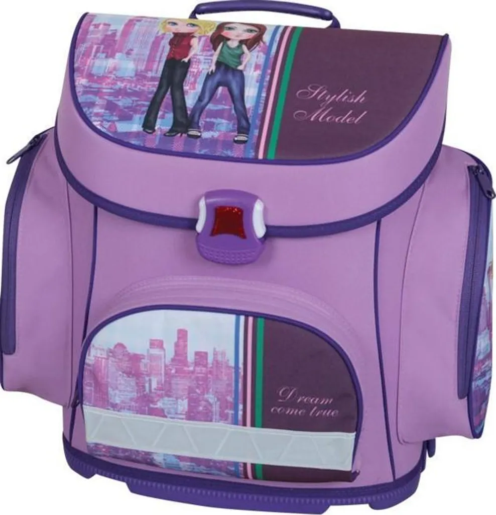 Cartable 14L Violet Idéal Primaire avec Dos Rembourré et Motifs Design