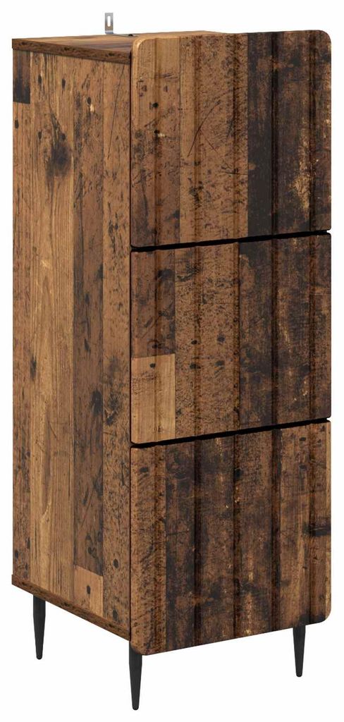 Schubladenschrank Altholz 33 x 34,5 x 92 cm Holzwerkstoff