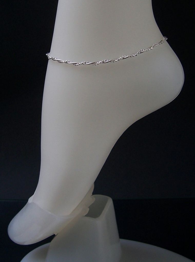 Fußkette 2Ketten Schlangenkette Kugelkette 925 Silber Produktbild 3