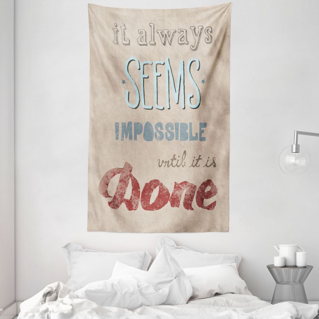 ABAKUHAUS motivational Wandteppich und Tagesdecke, Weisheit Persistance aus Weiches Mikrofaser Stoff Waschbar ohne Verblassen Digitaldruck, 140 x 2...