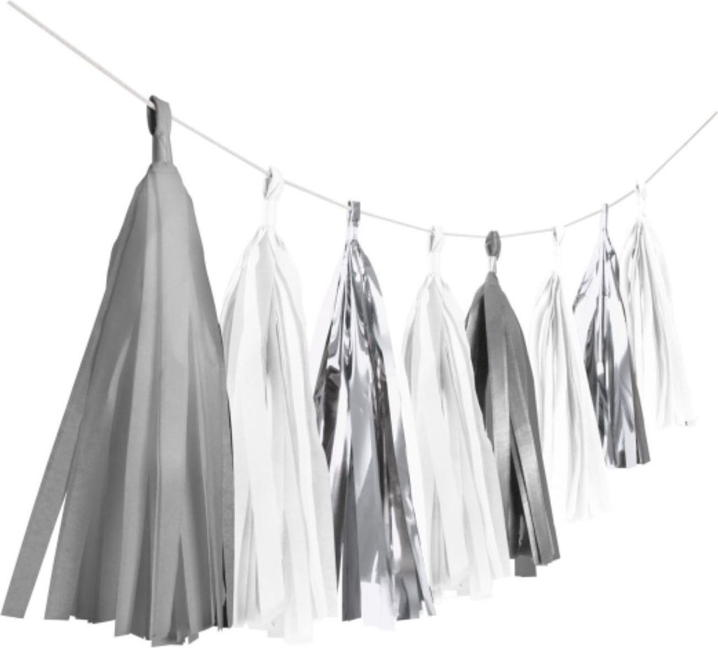 Shiny Silver Fransengirlande 3m