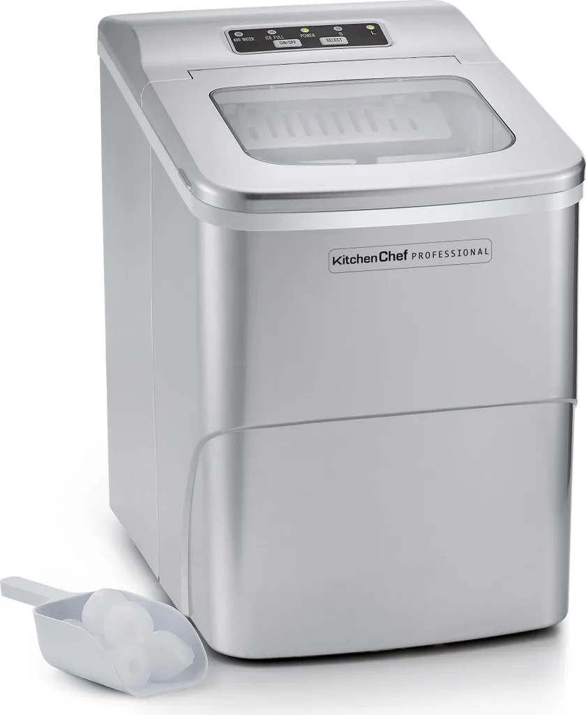 Machine à Glaçons 12kg/24h Kitchenchef - 2 Tailles de Glace et 2L