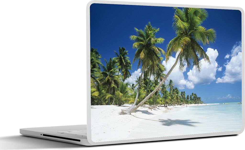 MuchoWow Laptop Aufkleber Sticker Cover Strand - Palme - Tropisch 40x30 cm - Laptop Dekoration - Selbstklebend