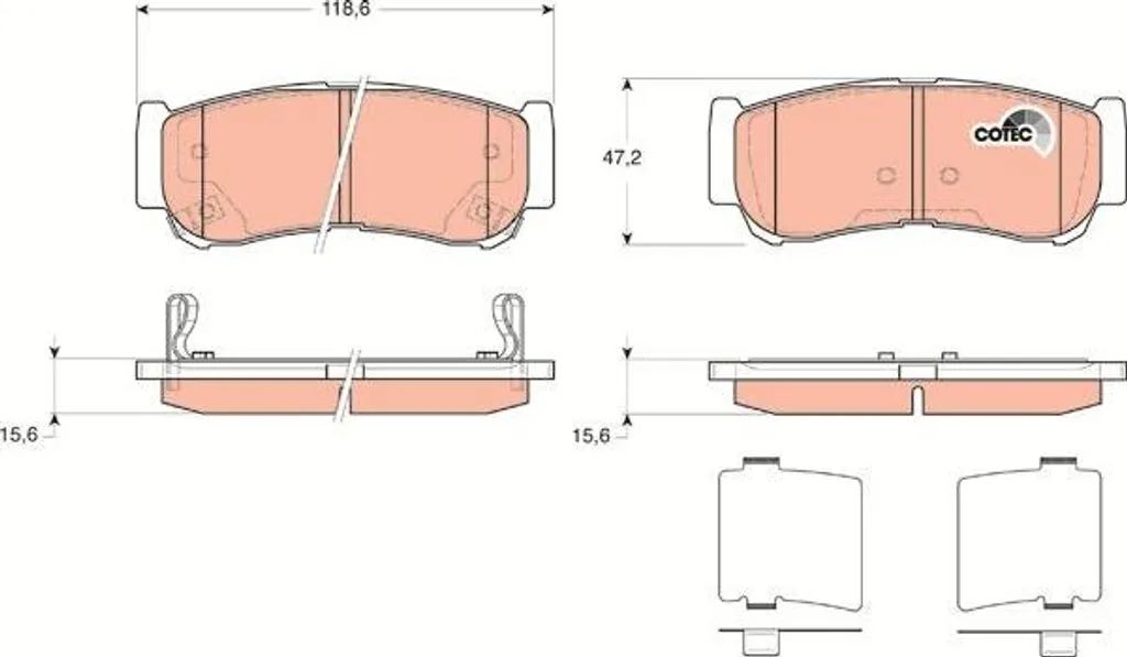 Plaquettes de frein arrière pour Hyundai Santa Fe et H-1 TRW GDB3419 OE