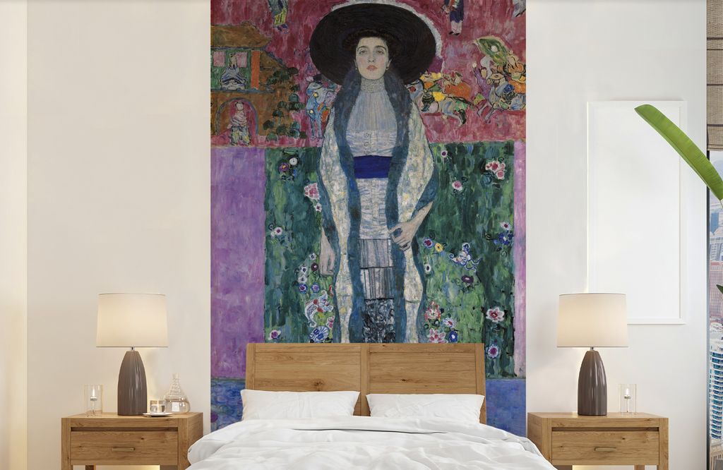 MuchoWow Fototapete für Wohnzimmer oder Schlafzimmer Wandtapete Vinyl Motivtapete Porträt von Adèle Bloch-Bauer II - Gustav Klimt - 150x240 cm...