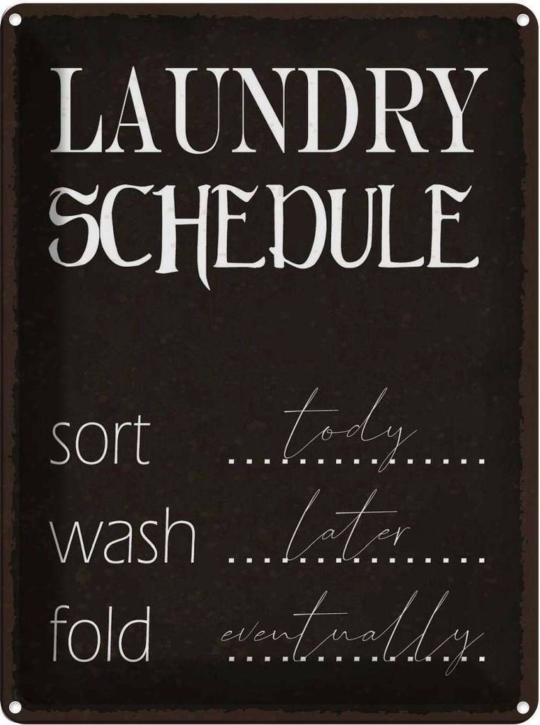 vianmo Blechschild 40x30 cm laundry schedule sort tody wash Warnschild Hinweisschild Sicherheit Vorsicht