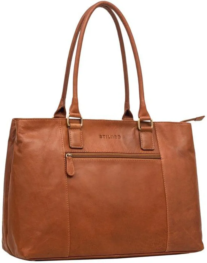 Cabas en cuir marron pour femme avec rangement ordinateur de 15 pouces