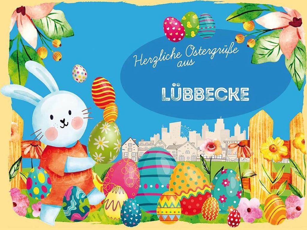 vianmo Holzschild 30x40 cm Ostern Ostergrüße LÜBBECKE