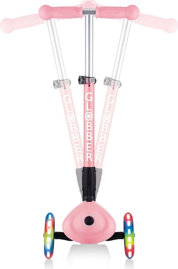 GLOBBER – Junior Opvouwbare Fantasy Lights | 3-wielige scooter vanaf 2 jaar met led-voorwielen, in hoogte verstelbare stuurstang en gepatenteerd klapsysteem, belastbaar tot 50 kg | kleur: pistache