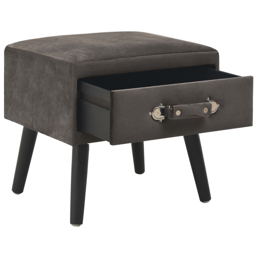 Möbel 2er Set Nachttisch Modernes - Nightstand/Nachtschrank für Schlafzimmer - Grau 40x35x40 cm Samt Top7741682