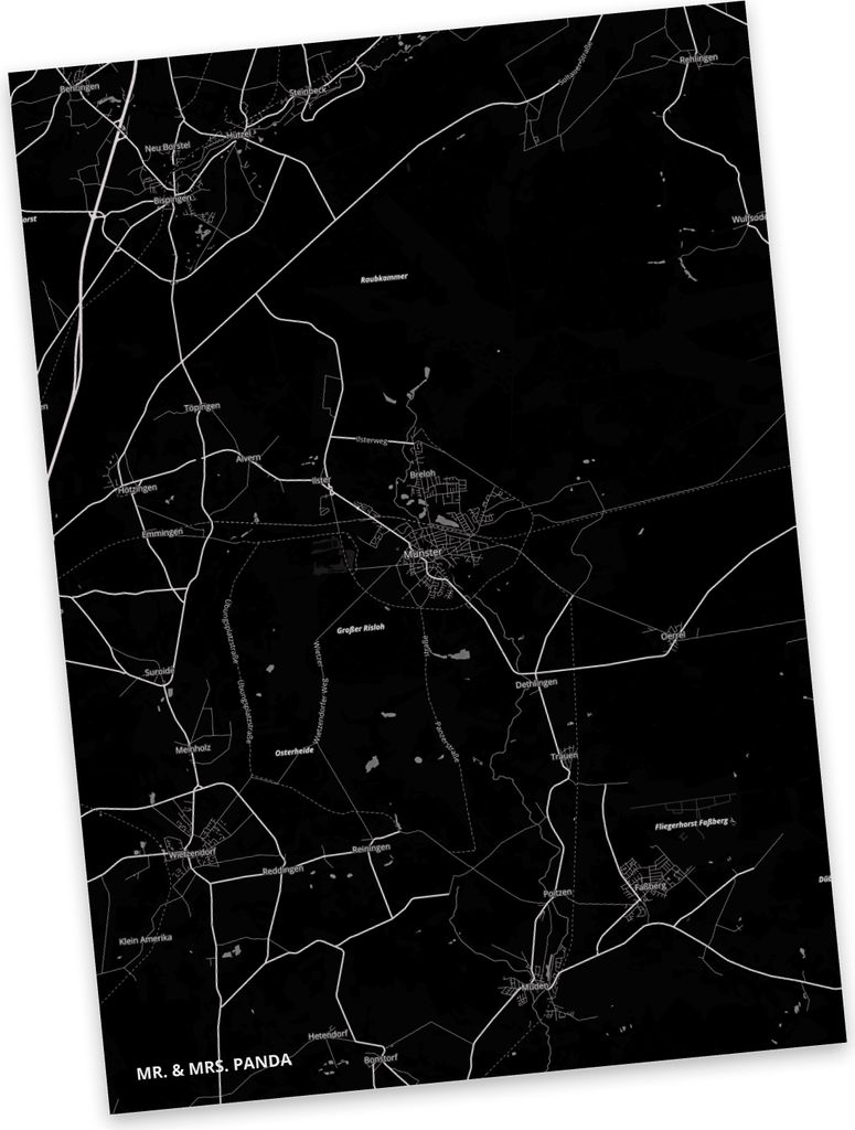 Mr. & Mrs. Panda Grußkarte Munster - Geschenk, Ansichtskarten, Stadt, Postkarte, Fotokarte, Postkarten, Ansichtskarte, Dorf Karte Landkarte Map St...