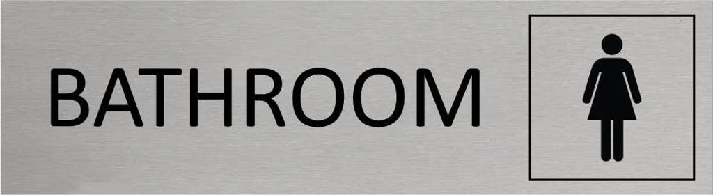 CombiCraft Aluminium Türschild Bathroom Women 165x45mm mit 3M-Tape zur Befestigung, einfache Kennzeichnung von Räumen und Bereichen
