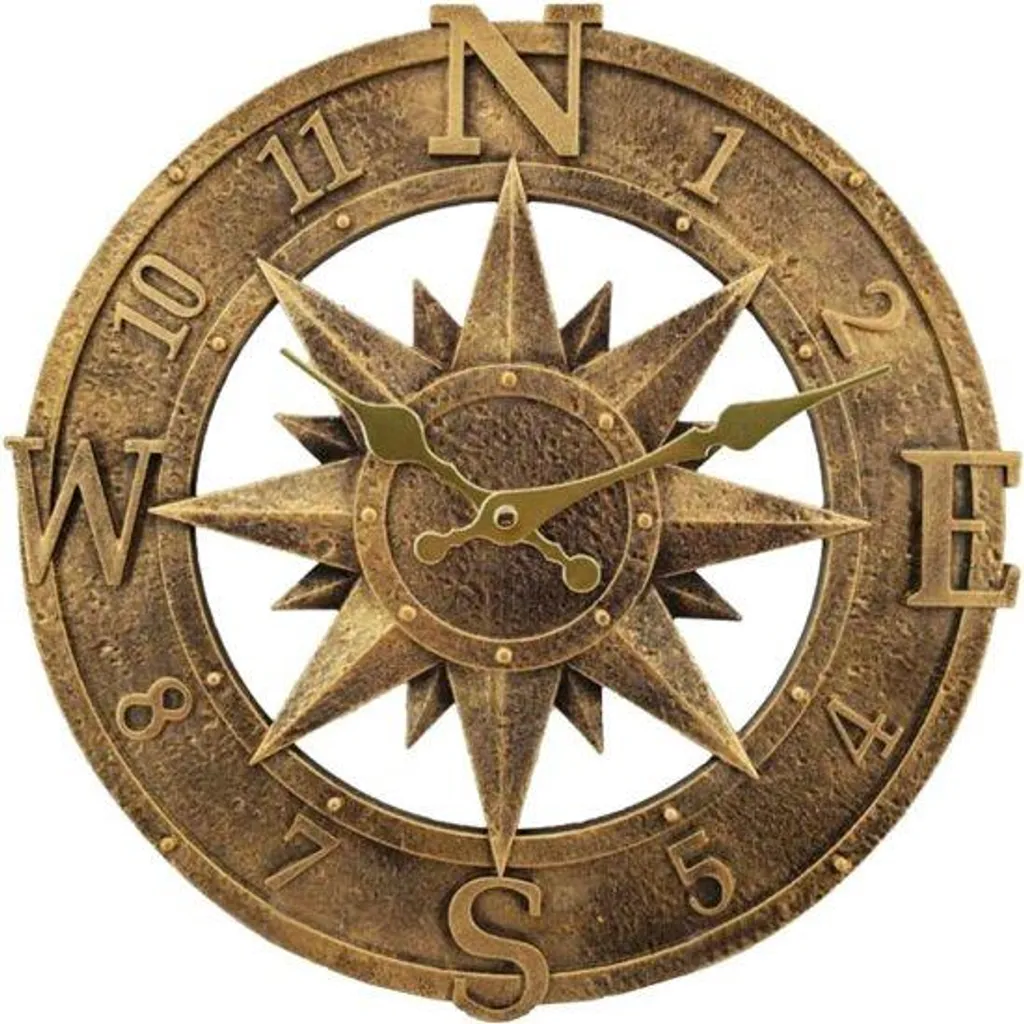 Grande horloge de jardin étanche bronze 30cm pour terrasse et balcon