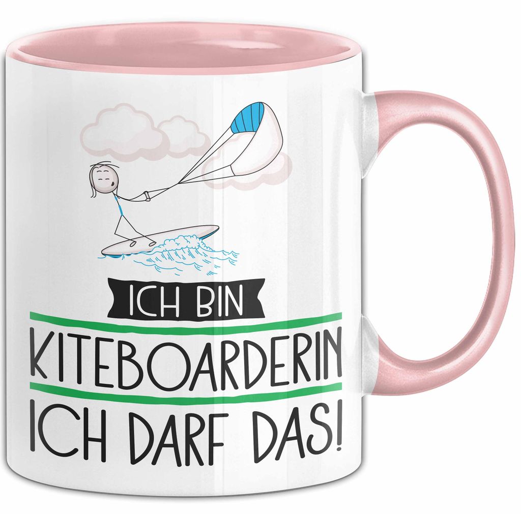 Geschenk für Kiteboarderin Tasse Lustige Geschenkidee Geburtstag Ich Bin Kiteboarderin Ich Darf Das (Rosa)