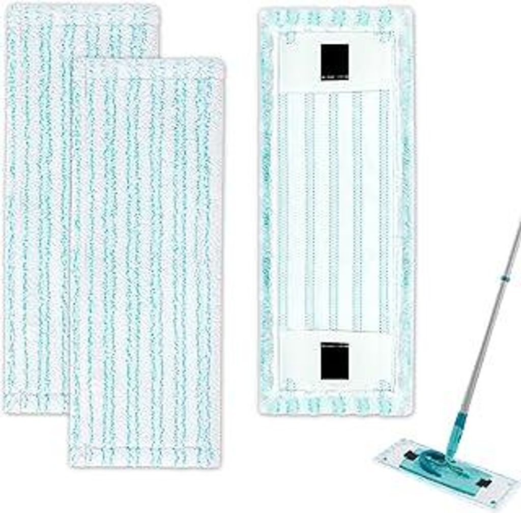 3 Stück Wischbezug für Leifheit Clean Twist M Ergo Micro Duo, 38x15cm Bodenwischer Ersatzbezug Mikrofaser Set für Leifheit Bodenwischern Wischbe...