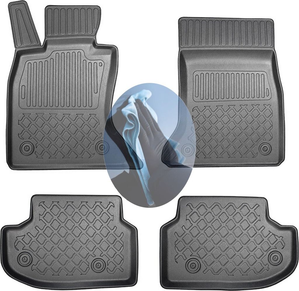 Z518392 TPE-Gummifußmatten kompatibel mit BMW 5er xdrive Luxury Line F10 Facelift Limousine Stufenheck 4-türer 2013-2017 Sitzschiene der Vorders...