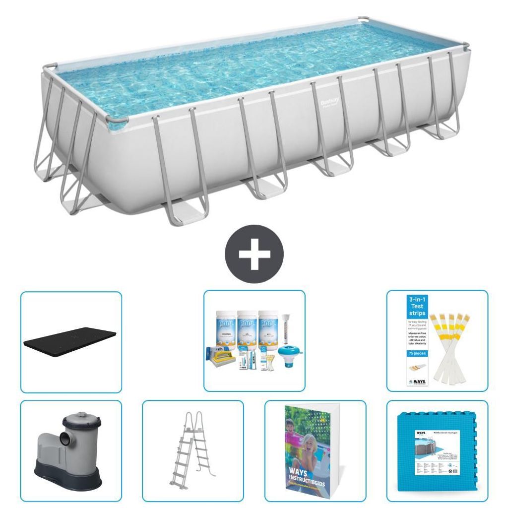 Bestway Power Steel Rechteckig - 640x274x132 cm - 8-teilig S536