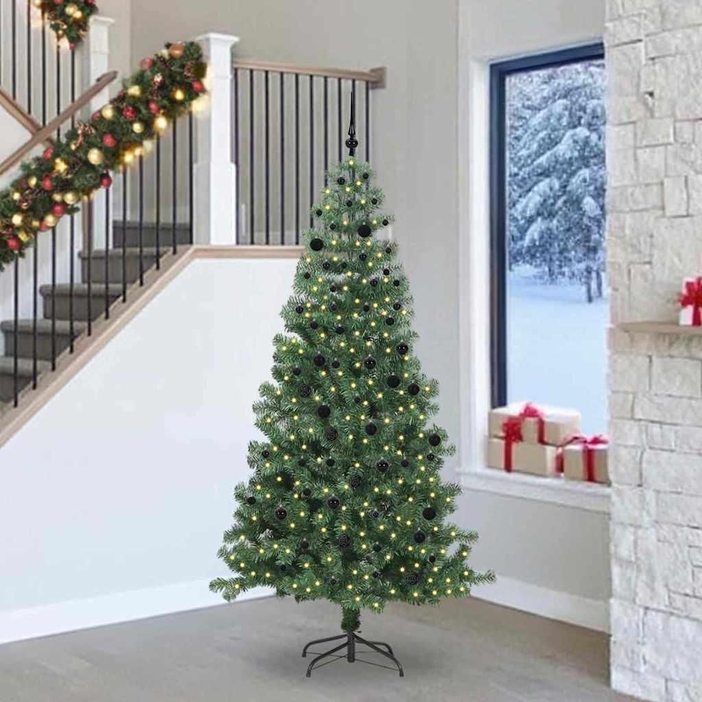 "Schlussverkauf" Weihnachtsbaum(1 pc) - Kunstbaum/Tannenbaum - mit 300 LEDs mit Ständer Grün 240 cm PVC C7662