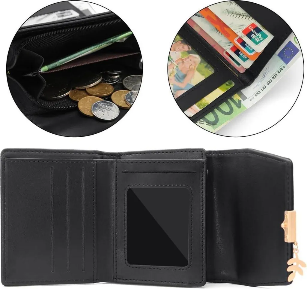 Mini porte-monnaie femme à compartiments multiples et finition chic