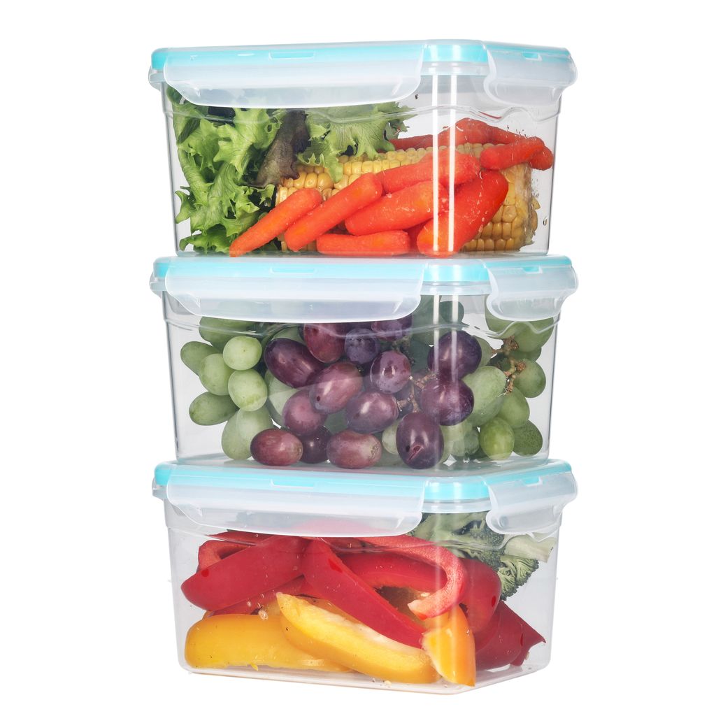 RoyalFay Frischhaltedosen Set 3 x 1,3 L rechteckig mit Clipdeckel Vorratsdosen-Set Kunststoff lebensmittelecht 100% dicht & auslaufsicher