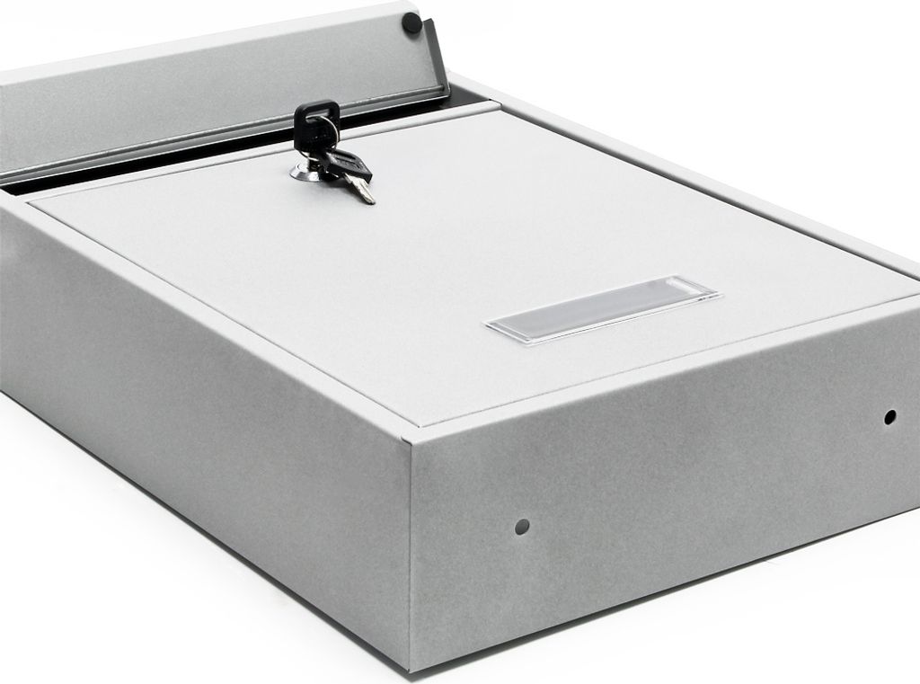 Wiltec Briefkasten silberfarben V10 Postkasten mit Produktbild 5