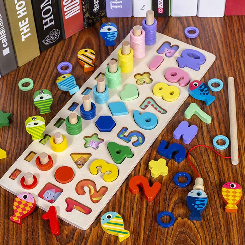 Montessori Mathe Spielzeug Lernbox mit Multifunktionen Zahlen Rechnen Lernuhr DE 