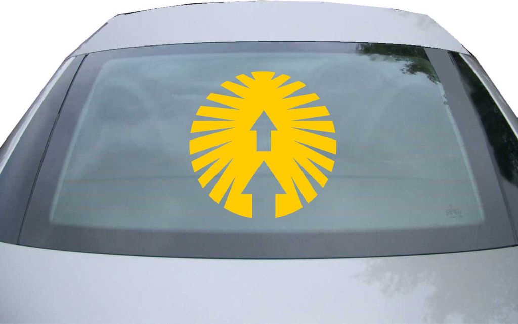 Indigos UG - Aufkleber Heckscheibe & Motorklappe DE7148 - gold - 600x600 mm - New Order Wappen Symbol - Auto Scheiben Fenster Heckklappe Tuning Rac...