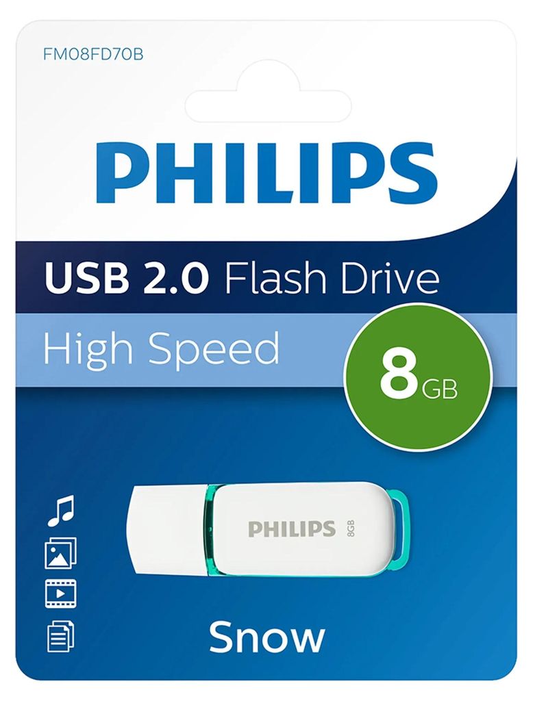Philips USB-Stick 8 GB USB 2.0 Snow Edition Leserate bis 21 Produktbild 