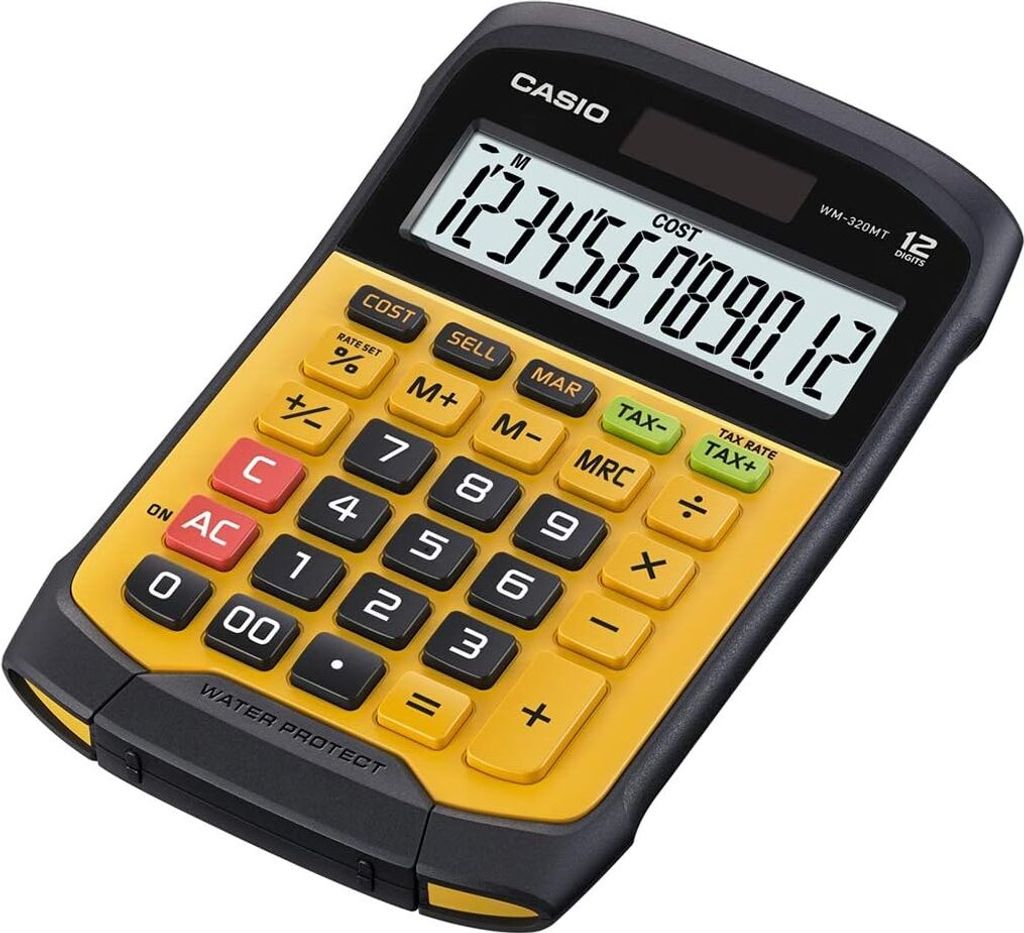 CASIO Tischrechner WM-320 MT Solar / Batteriebetrieb Spritzwasser-/ Staubschutz